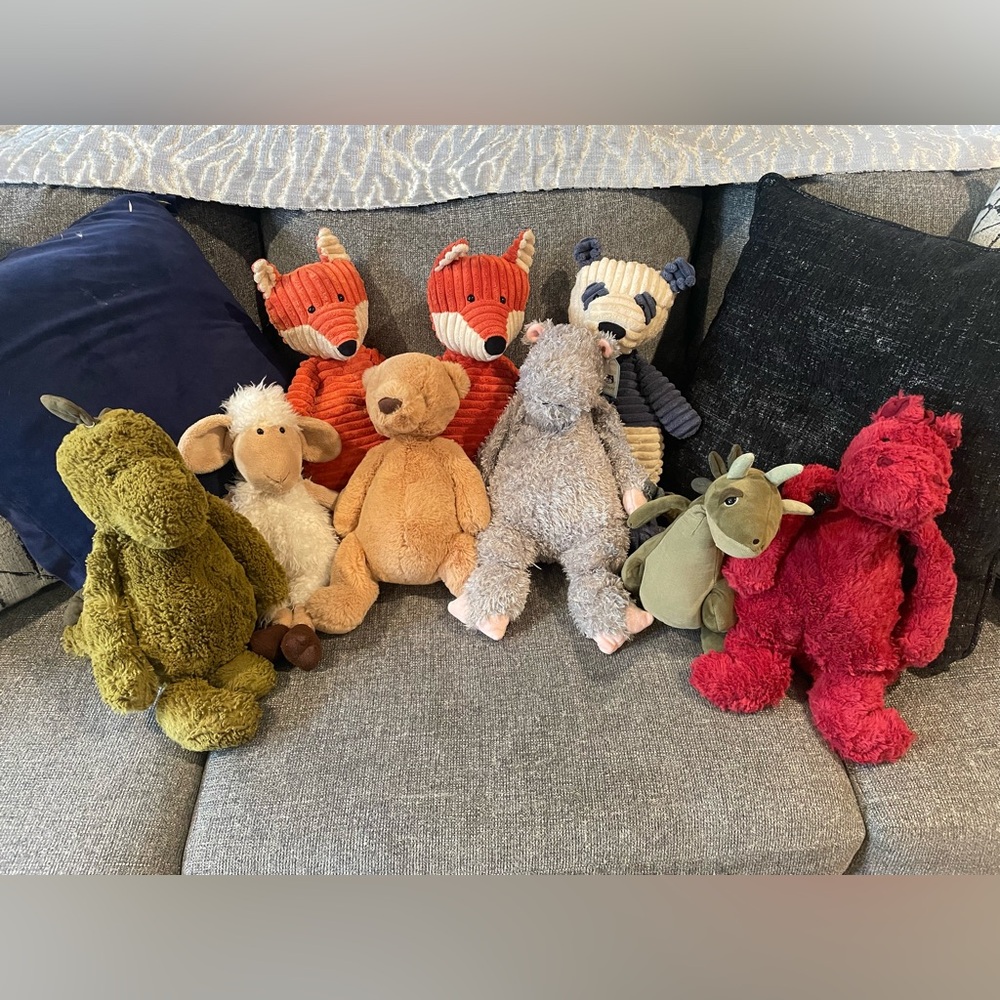 JELLYCAT Bears Foxs Dragons Hippo Sheep Original 9PC BUNDLE